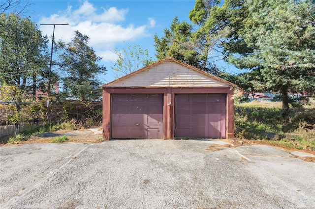 view of garage