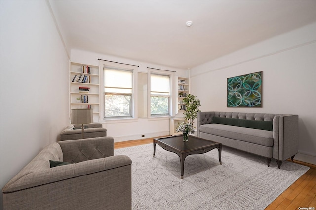 living room with hardwood / wood-style floors