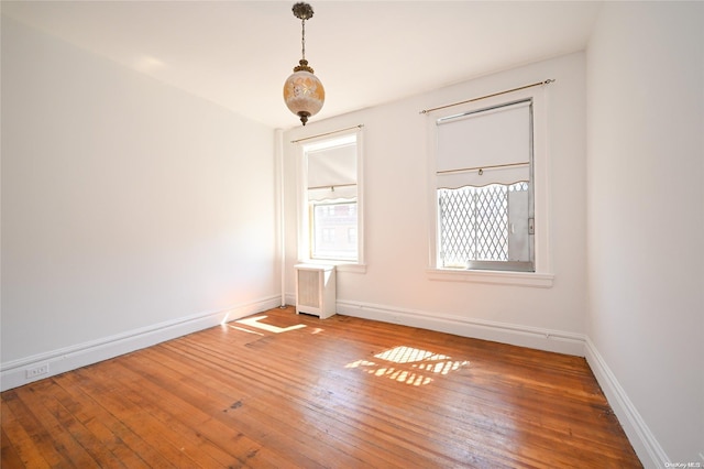 empty room with hardwood / wood-style flooring