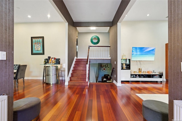 foyer with hardwood / wood-style floors