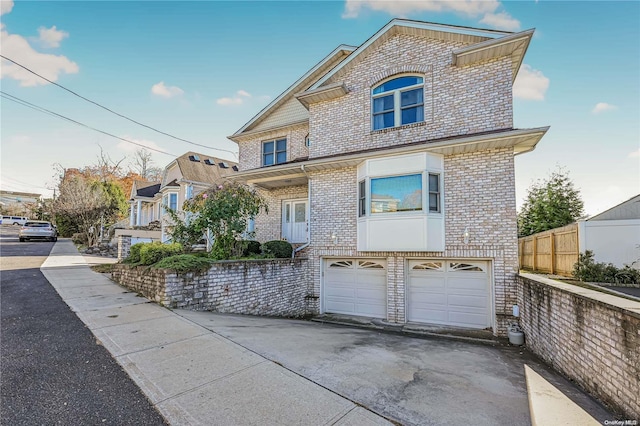 view of front of house featuring a garage