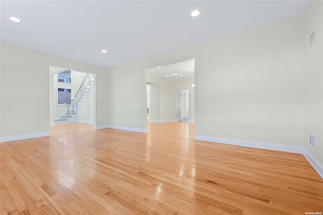 empty room featuring light hardwood / wood-style flooring