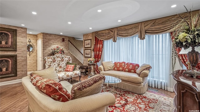 living room featuring hardwood / wood-style floors