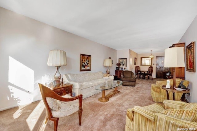 18-75 Corporal Kennedy St Unit 2F, Bayside, NY 11360 - living area with carpet and a chandelier
