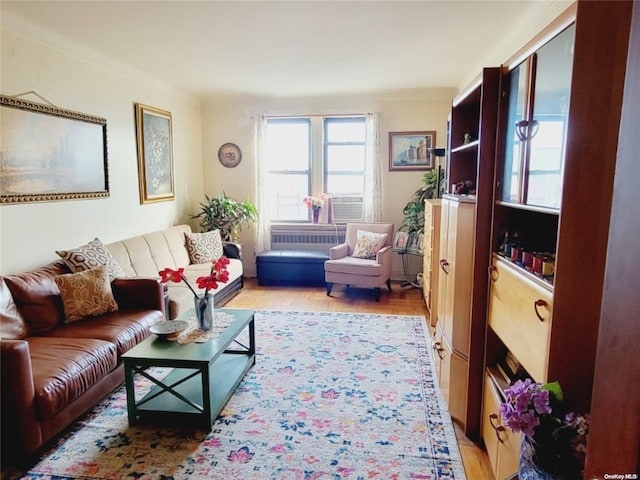 living room featuring light hardwood / wood-style floors