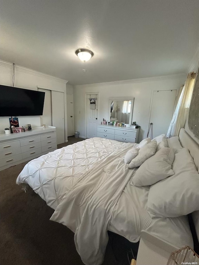 136 Acorn Ave, Central Islip, NY 11722 - bedroom featuring crown molding and carpet