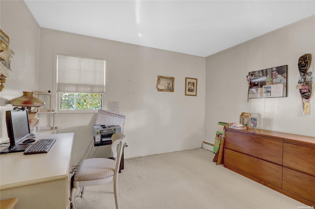 view of carpeted office space