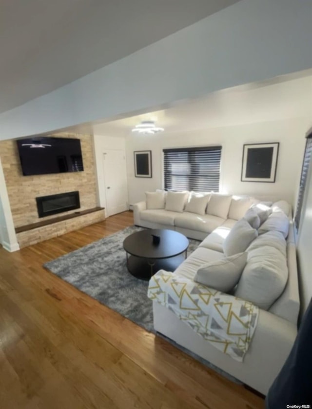 living room with wood-type flooring