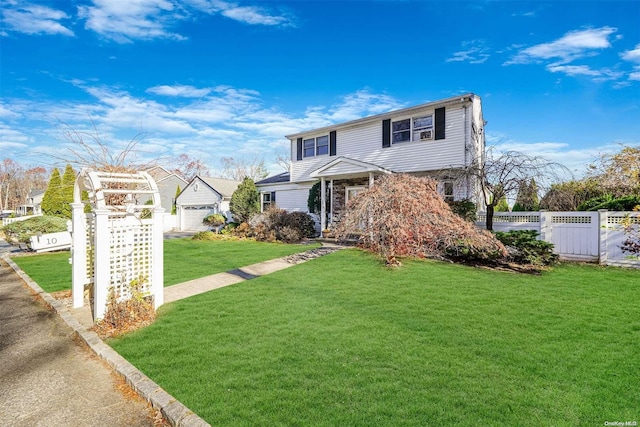 front facade with a front lawn