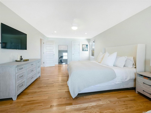 bedroom featuring light hardwood / wood-style flooring