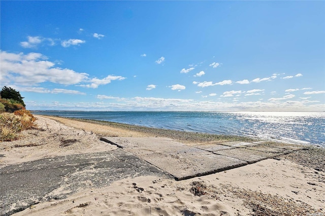 property view of water featuring a view of the beach