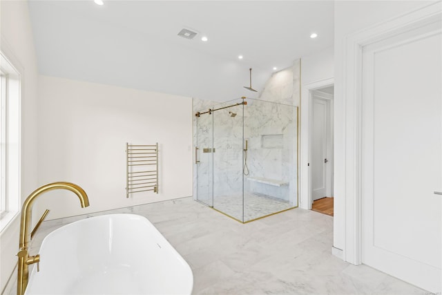 bathroom with independent shower and bath