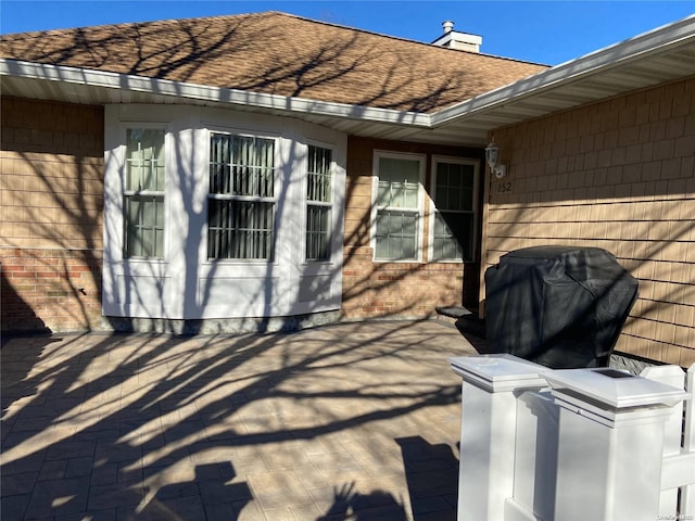 view of patio / terrace with a grill