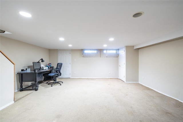 office area featuring carpet