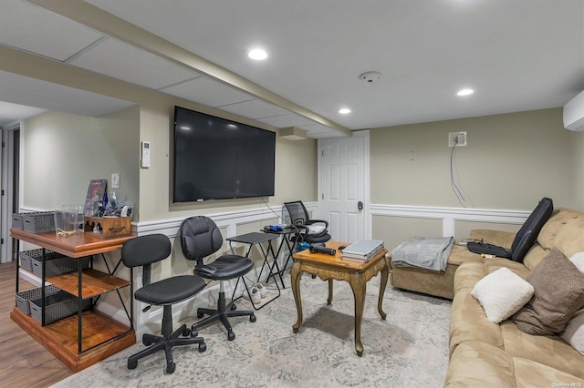 interior space featuring light wood-type flooring