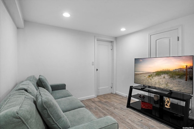 living room featuring light hardwood / wood-style flooring