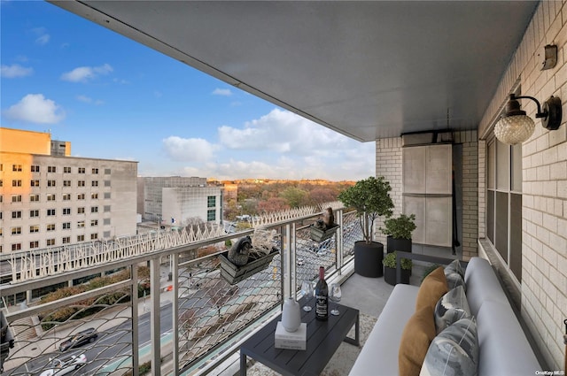 balcony featuring an outdoor living space