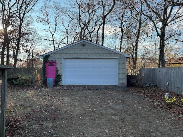 view of garage