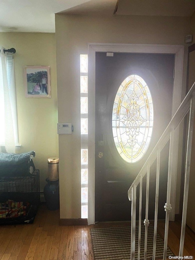 foyer featuring hardwood / wood-style floors