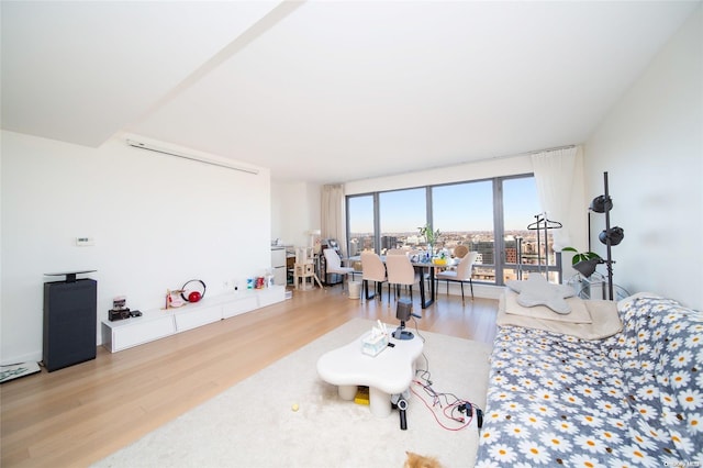 living room with hardwood / wood-style flooring