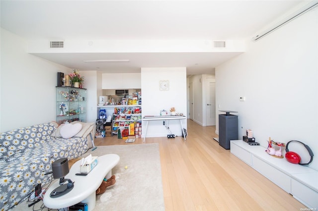 living room featuring light hardwood / wood-style flooring