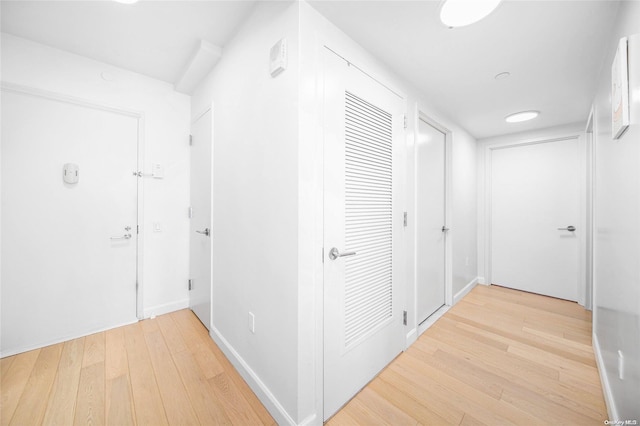 hall featuring light wood-type flooring