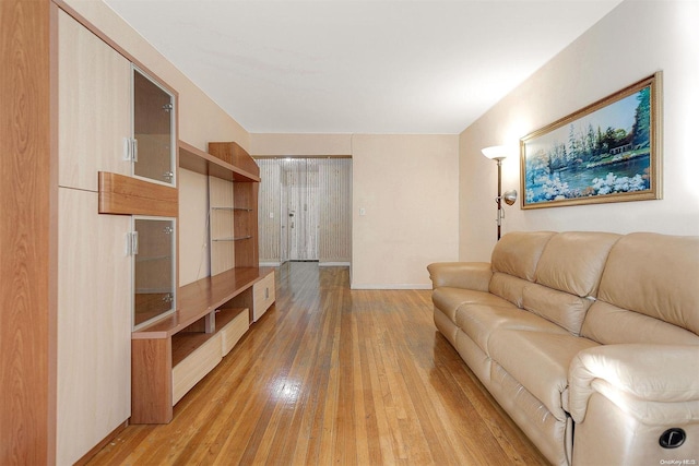 unfurnished living room featuring light hardwood / wood-style flooring