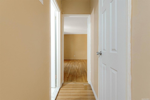 hall featuring light wood-type flooring