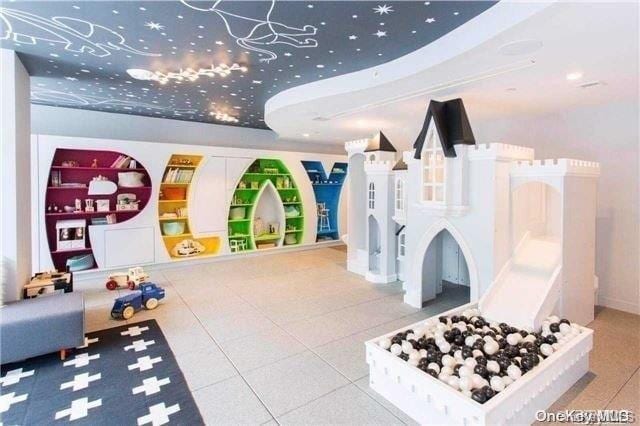 game room featuring tile patterned floors