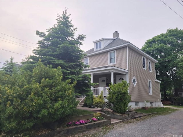 view of front of property with a porch