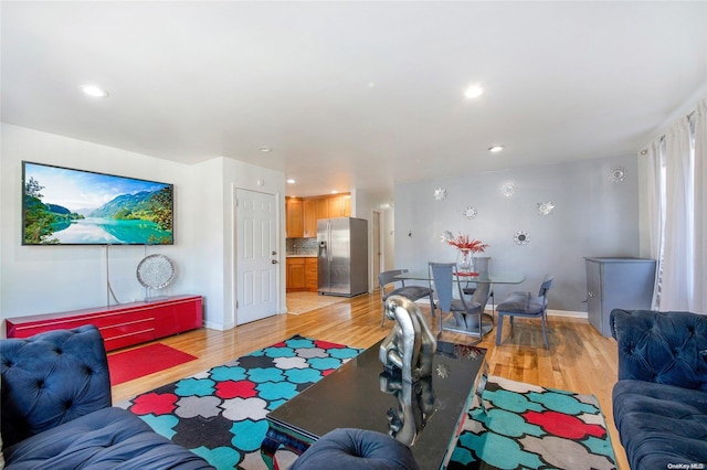 living room featuring light hardwood / wood-style floors