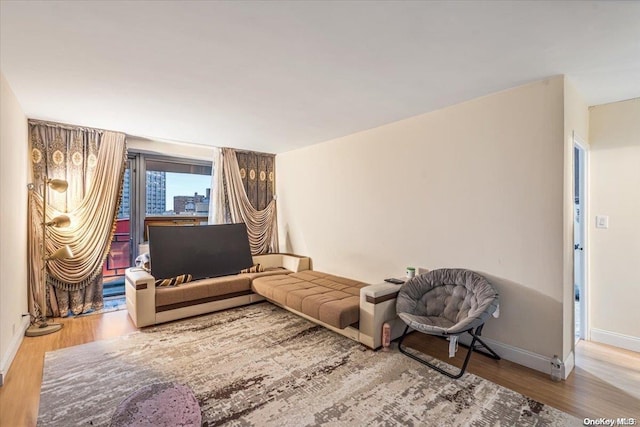 sitting room featuring hardwood / wood-style flooring