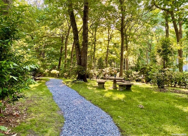 view of home's community featuring a lawn