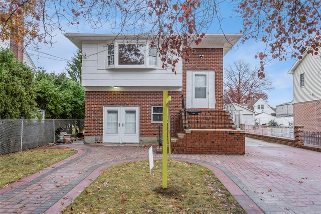 view of front of property featuring french doors