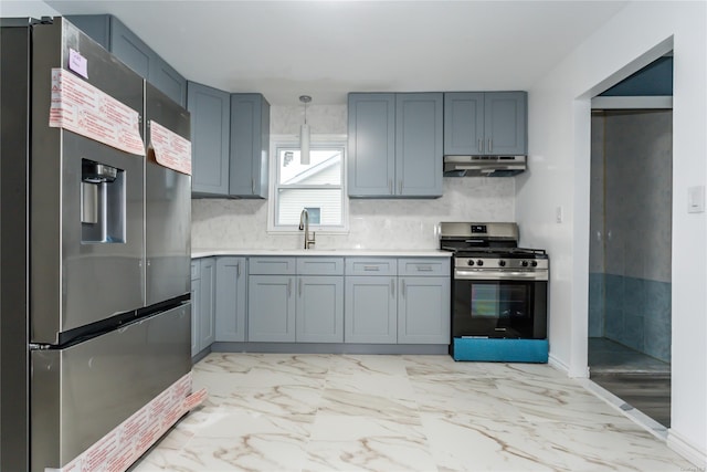 kitchen with appliances with stainless steel finishes and sink