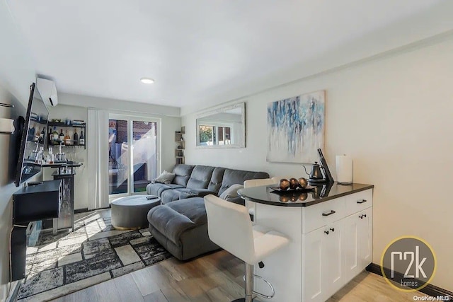 living room featuring light hardwood / wood-style floors