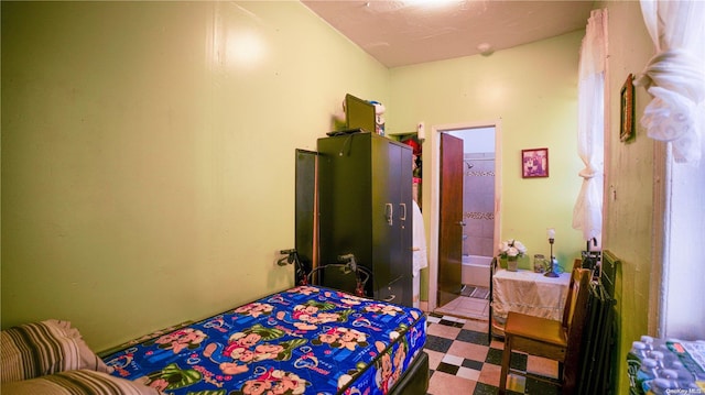 bedroom featuring tile patterned floors