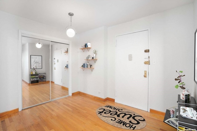 entryway featuring hardwood / wood-style flooring