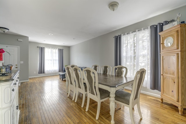 dining area featuring light hardwood / wood-style floors