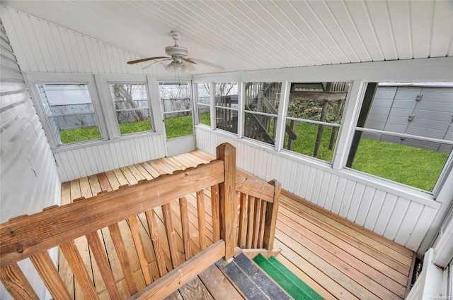 43 2nd St, Ronkonkoma, NY 11779 - unfurnished sunroom with a ceiling fan
