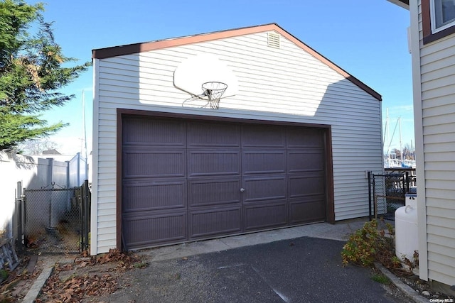 view of garage