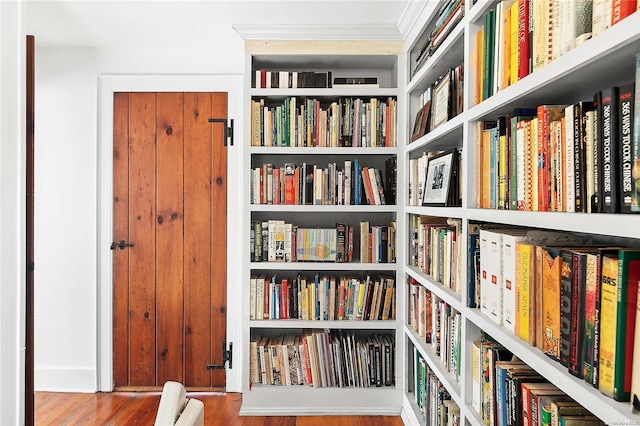 interior space with hardwood / wood-style floors