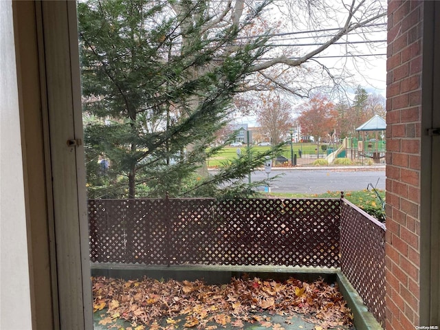 view of yard with a playground