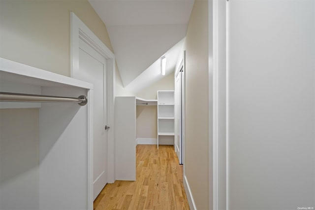 spacious closet with light wood-type flooring