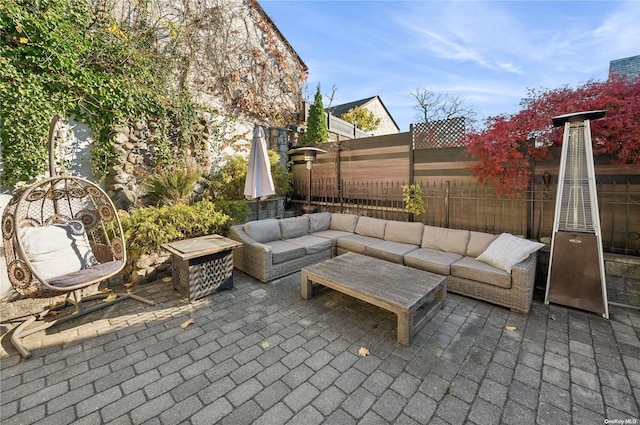 view of patio with an outdoor living space