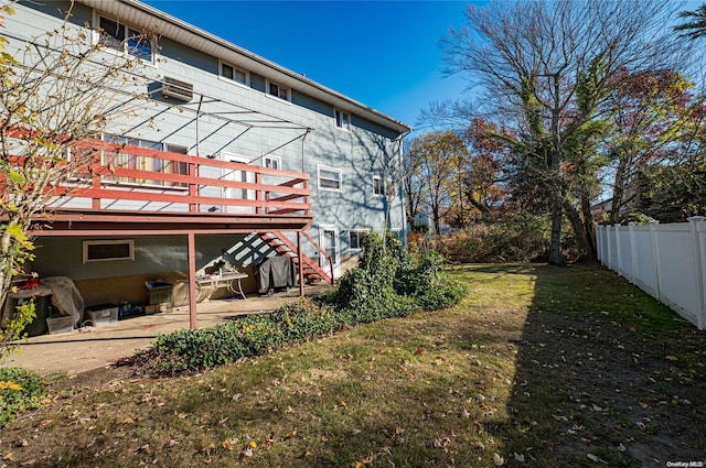 view of yard with a deck