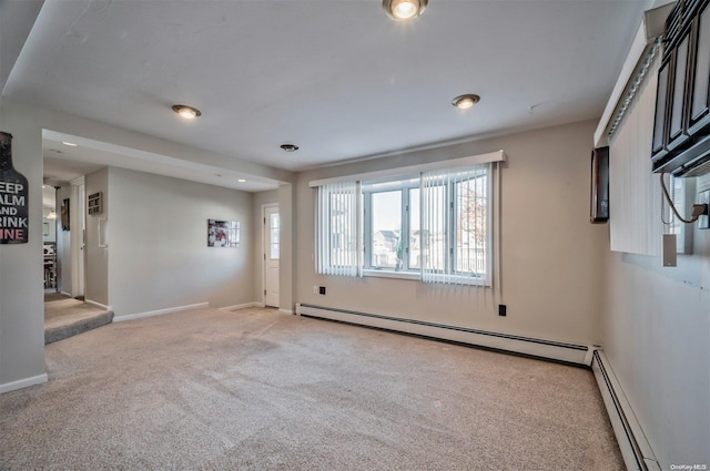 1 Jetmore Pl, Massapequa, NY 11758 - unfurnished room with a baseboard radiator, light colored carpet, and recessed lighting