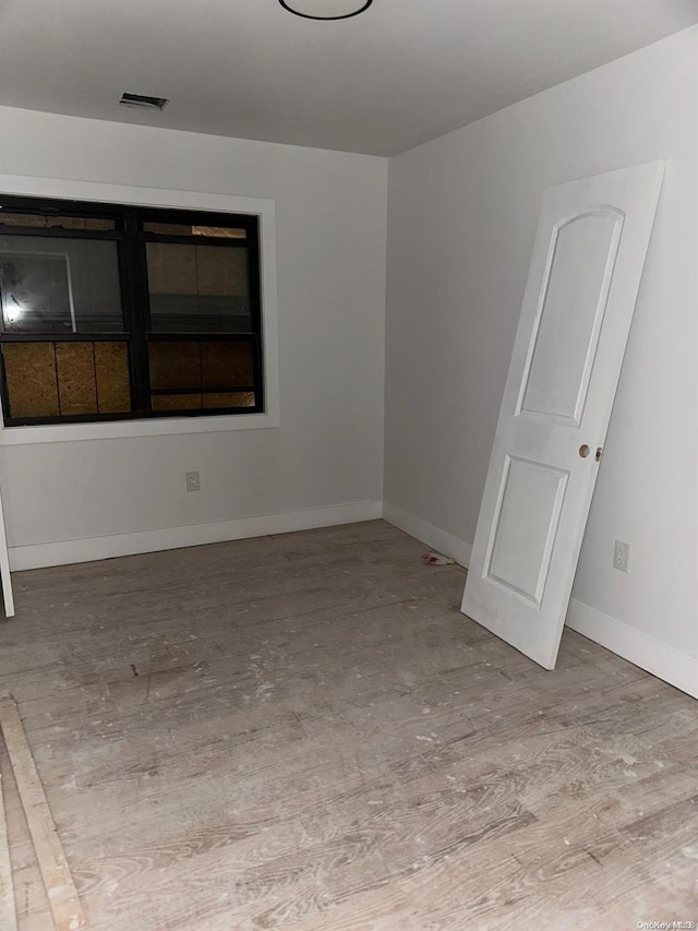 empty room featuring light wood-type flooring