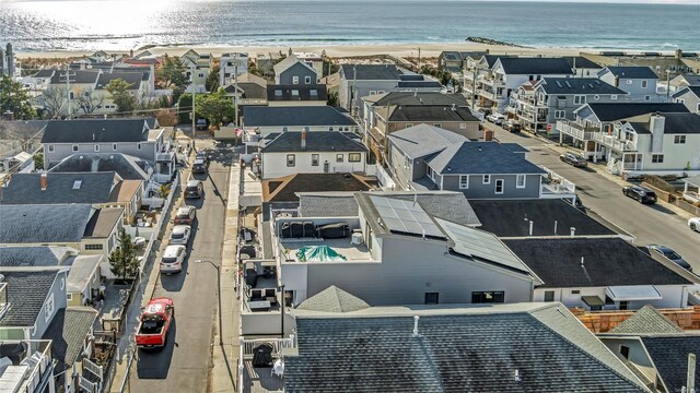 80 Illinois Ave, Long Beach, NY 11561 - aerial perspective of suburban area featuring waterfront with a beach