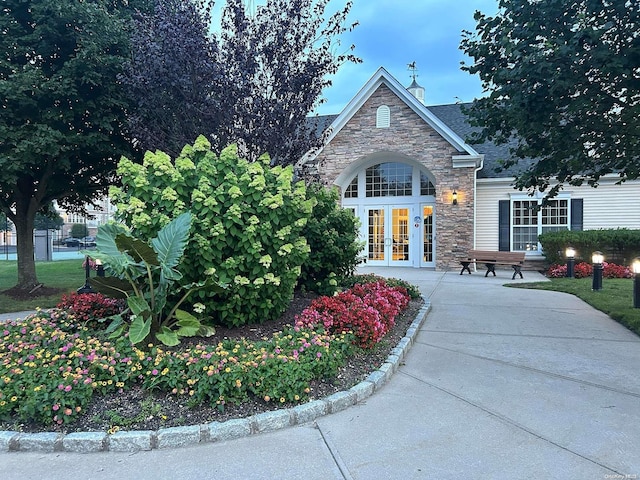 view of front of property with french doors